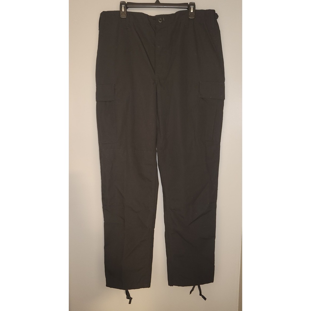 MENS LARGE LONG GALLS PRO TAC FORCE RIPSTOP TACTICAL CARGO PANTS BLACK